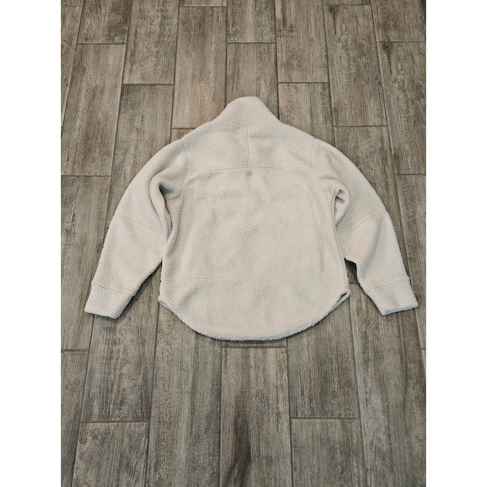 CALIA Seamed Sherpa 1/2 Zip Pullover Size M Cream NEW Fleece Mock‎ Neck Cozy - Picture 6 of 10